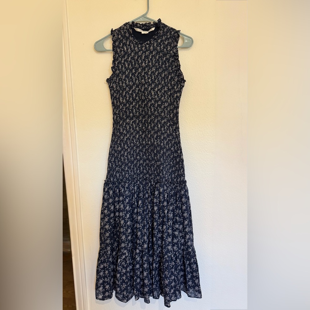 Veronica Beard Verena smocked cotton dress size 00 - Picture 4 of 10